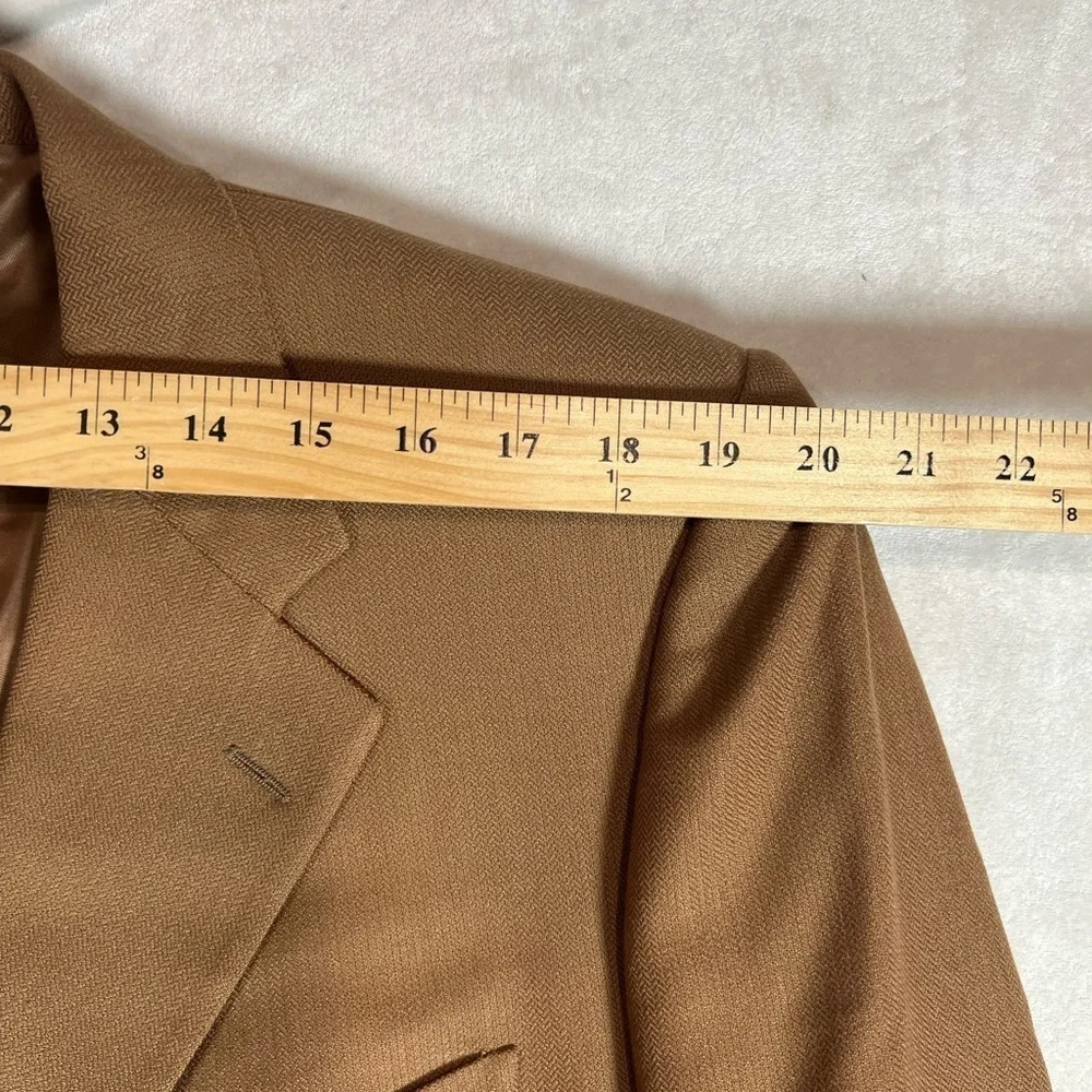 Corneliani EU54 US44R Pure Cashmere Brown Double Vent Textured Herringbone Coat - Picture 11 of 15